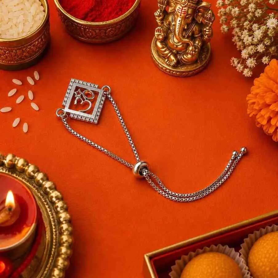 Nimoraa Divine Om Rakhi Bracelet for Bhai