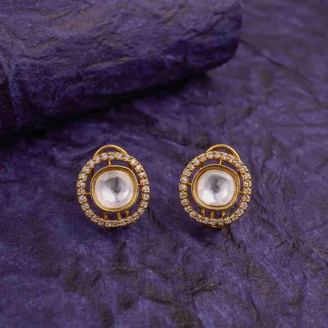 Golden Royal Glow Kundan Studs