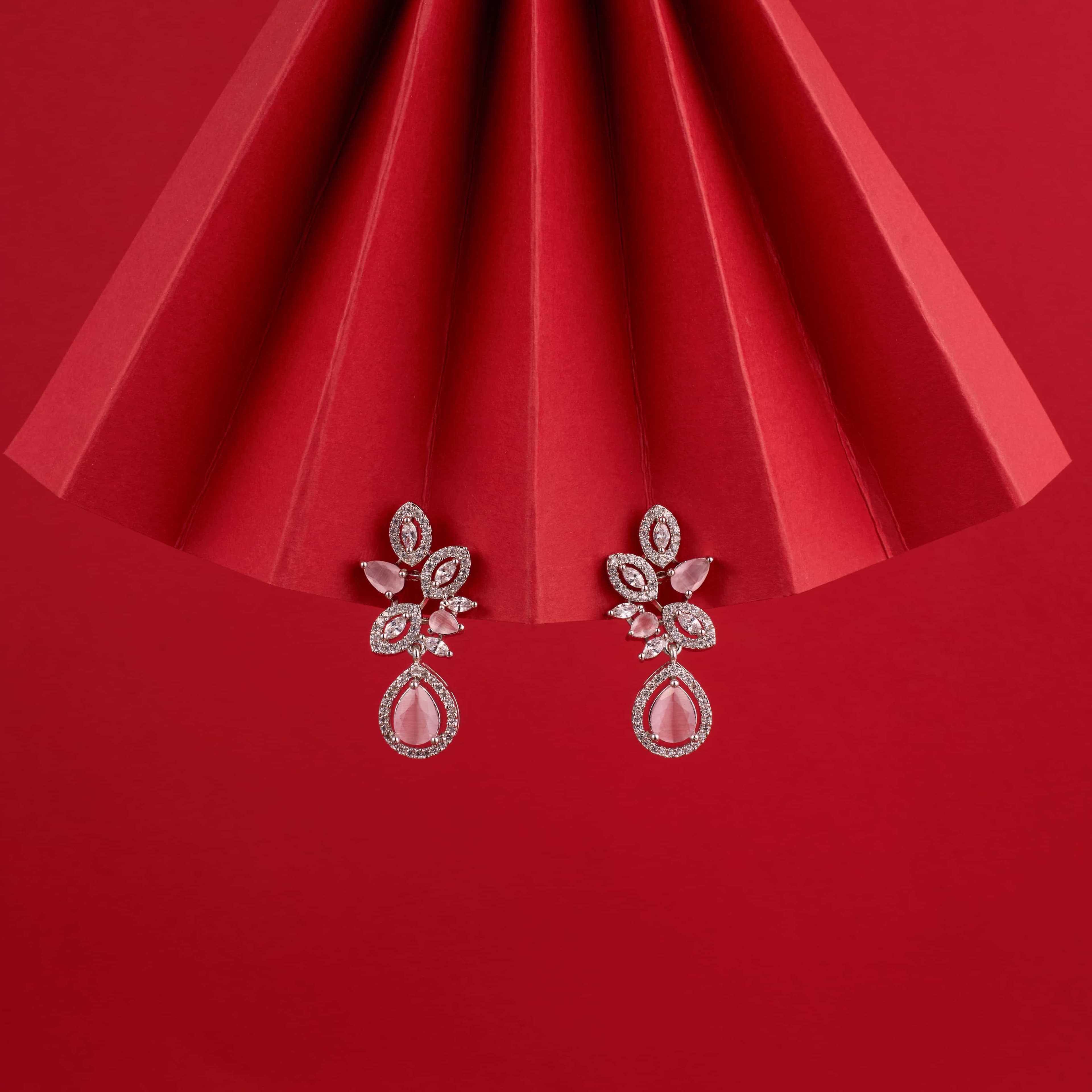 Bouquet of Radiance Pink Drop Earrings