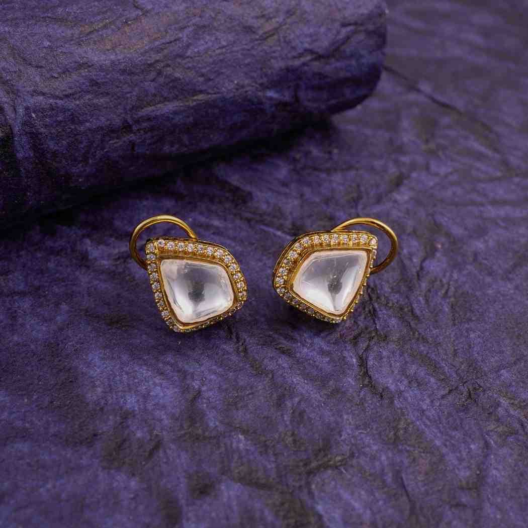 Nimoraa's Royal Spark Triangle Halo Kundan Studs