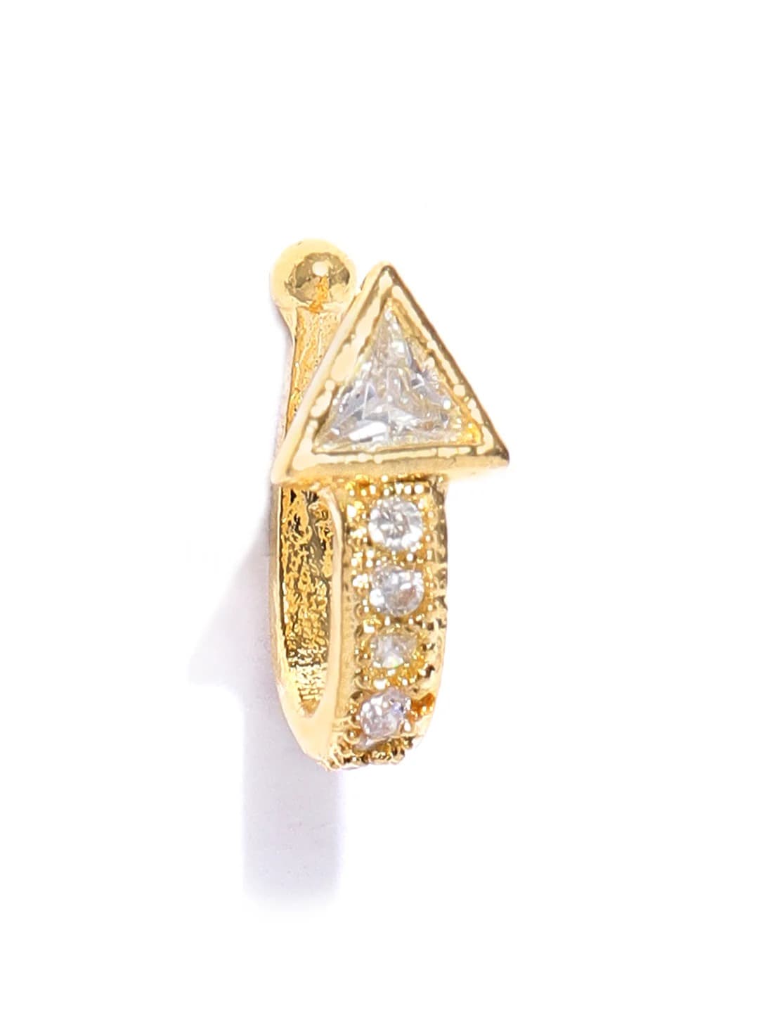 Nimoraa TriaSpark CZ Gold-Plated Nose Pin for Women