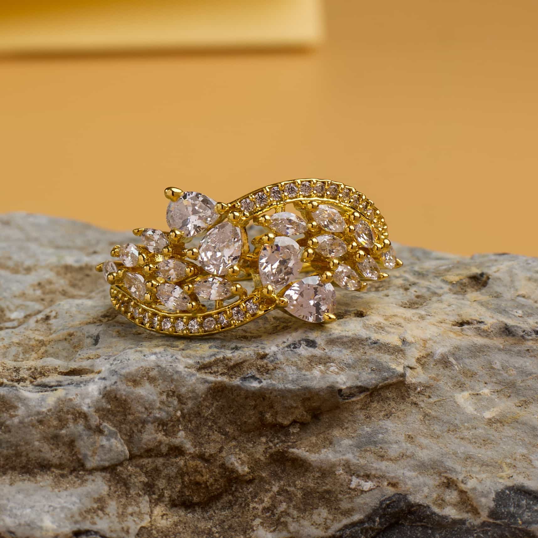 The Gold Marquise Orbit Ring
