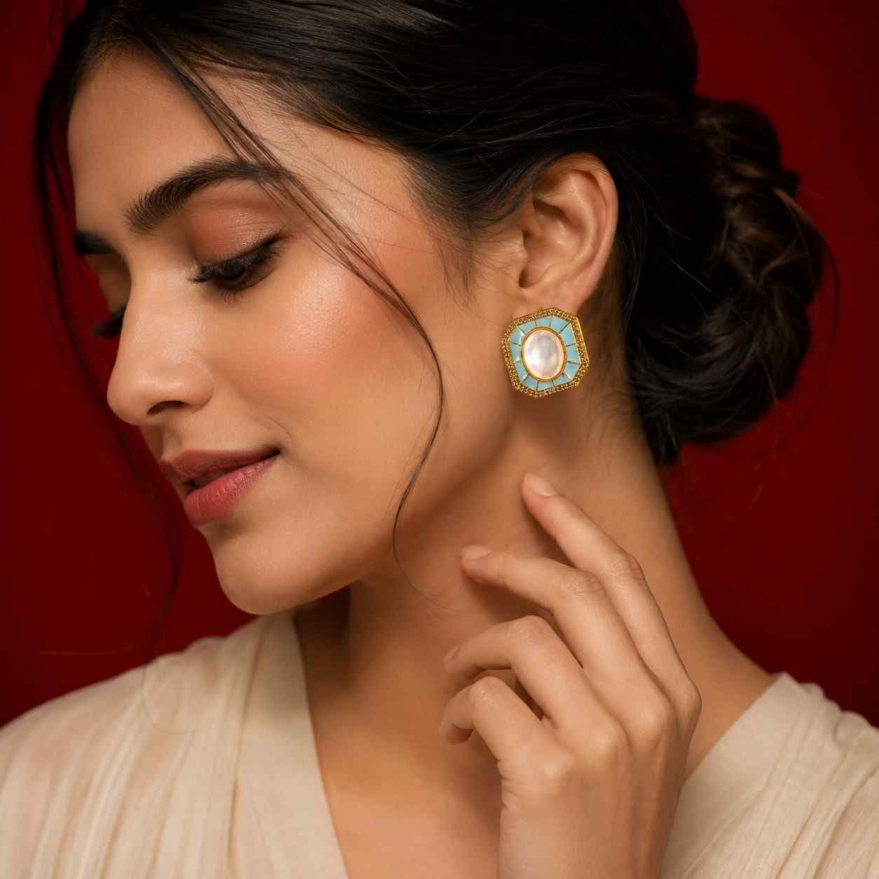 Royal Turquoise Kundan Earrings