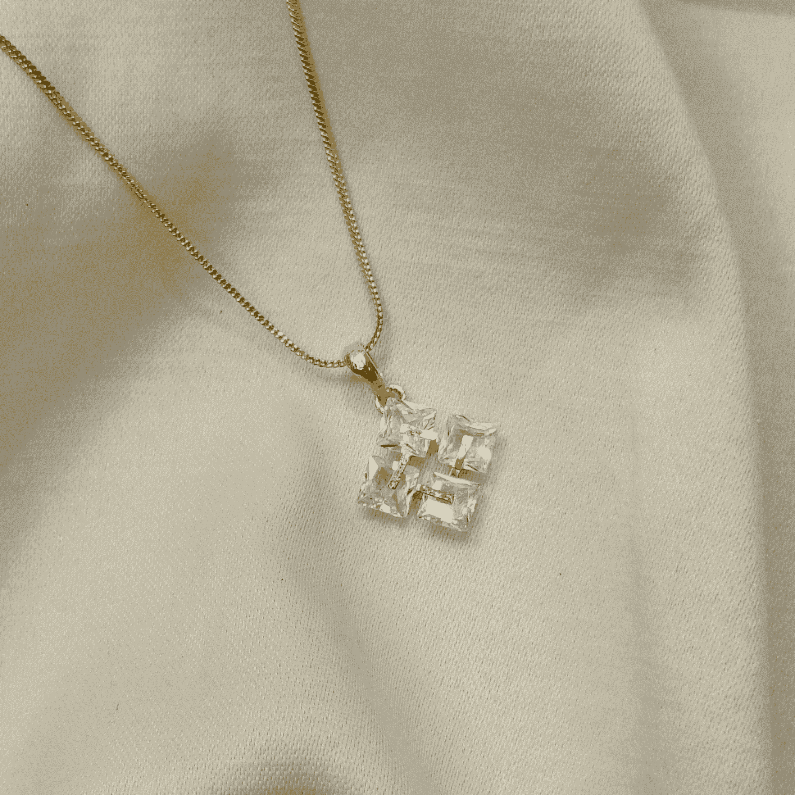 Fourfold Spark Gold Plated Pendant Chain