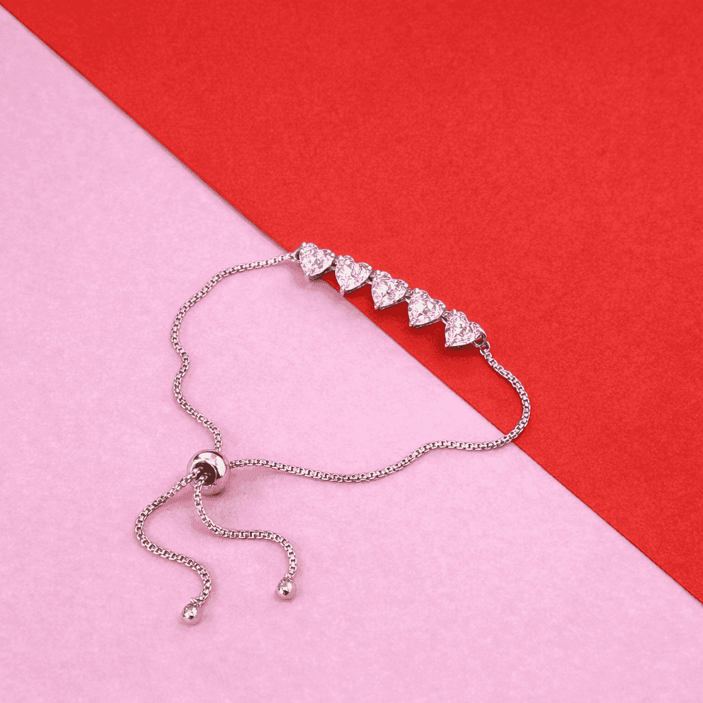 Nimoraa Amora Cupid Quint Line Bracelet – Silver White