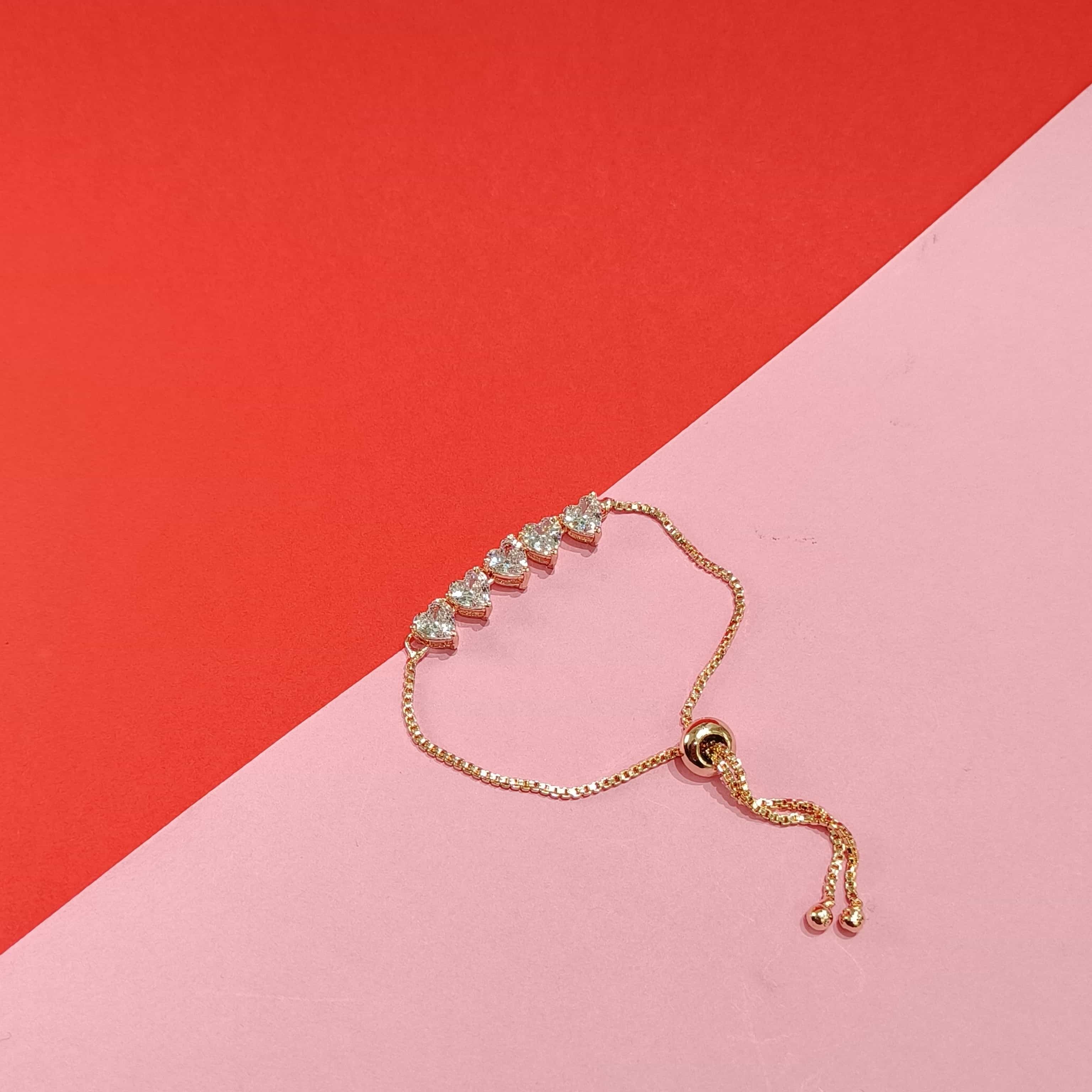 Nimoraa Amora Cupid Quint Line Bracelet – Rose Gold White