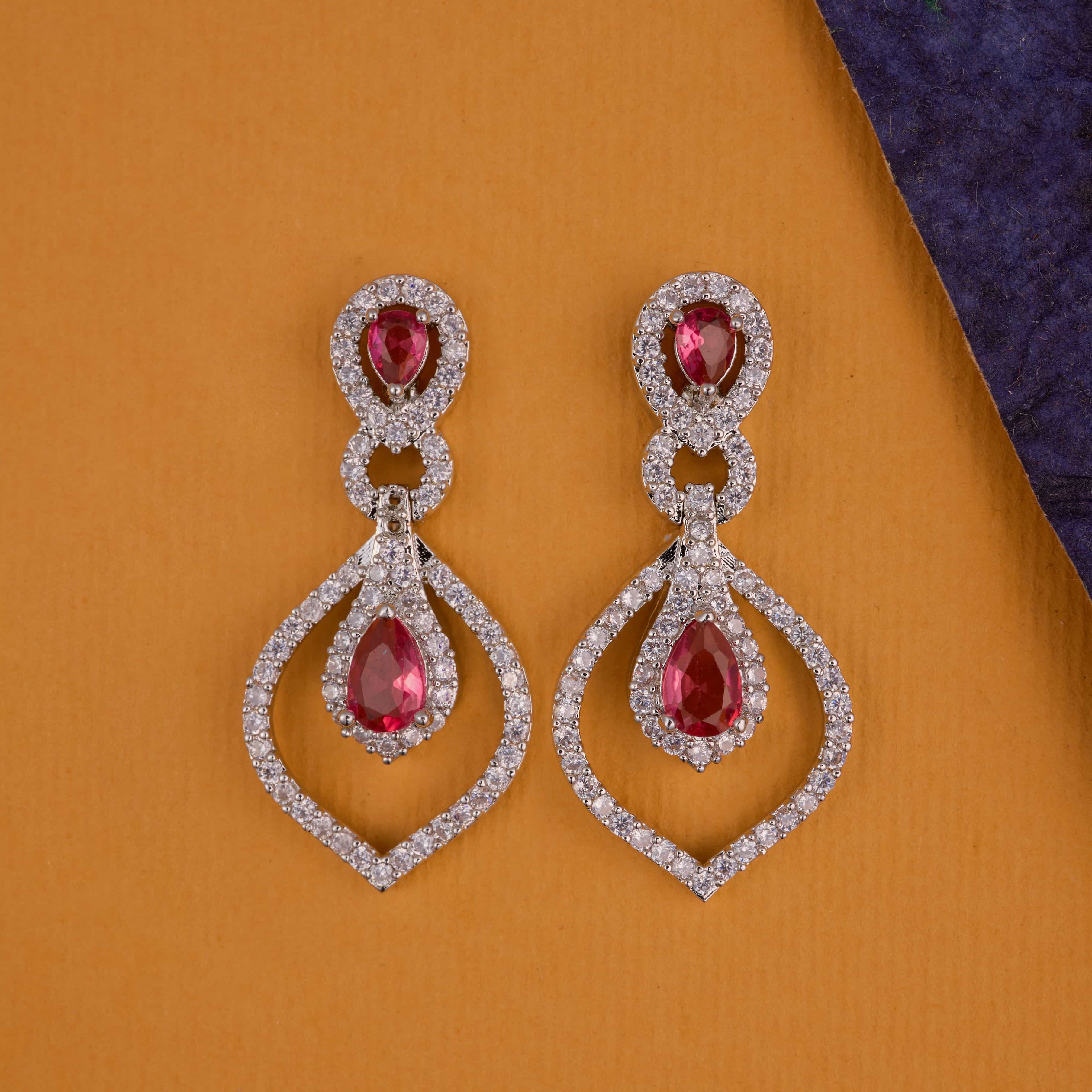 Dazzling Red Teardrop Charmer earrings