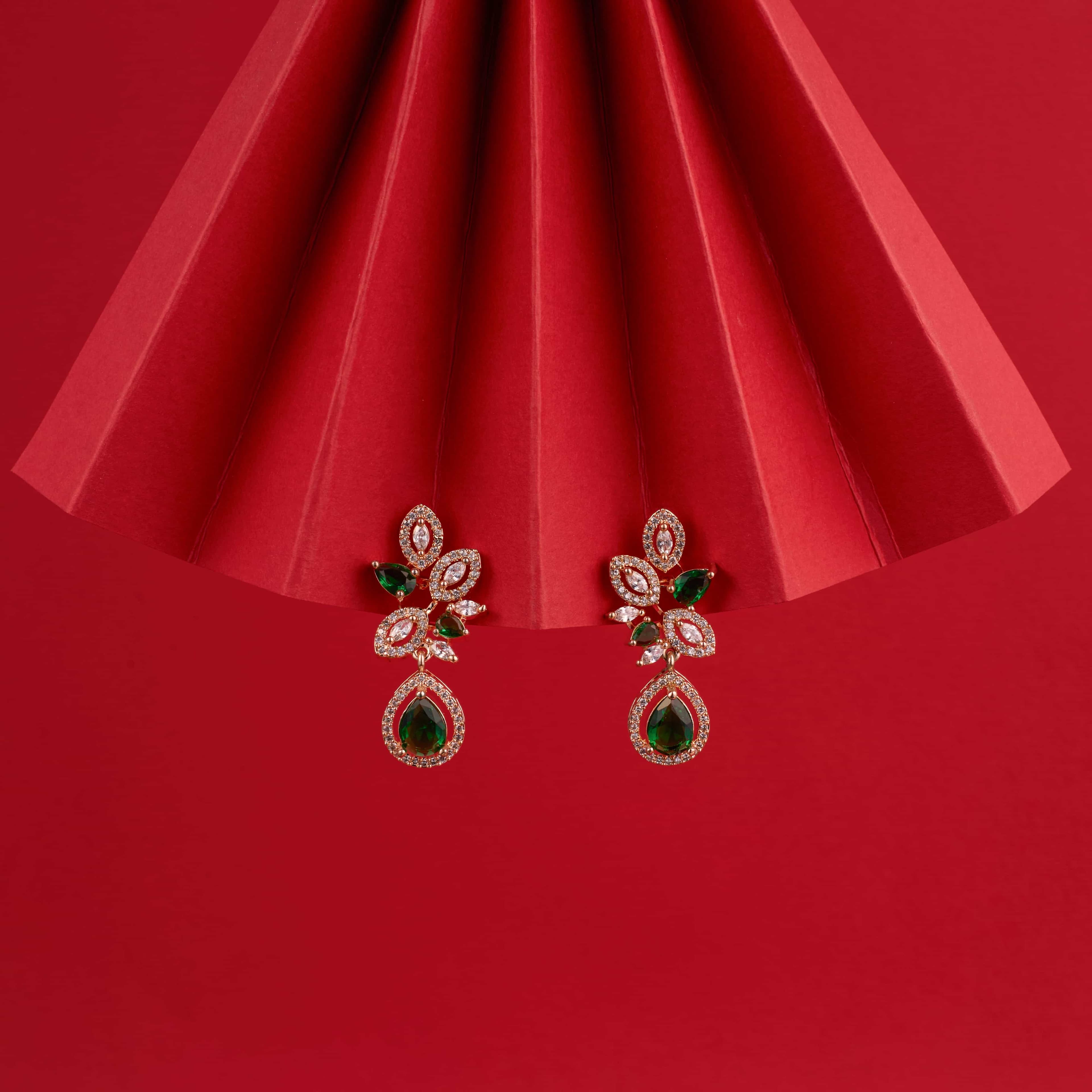 Bouquet of Radiance Green Drop Earrings