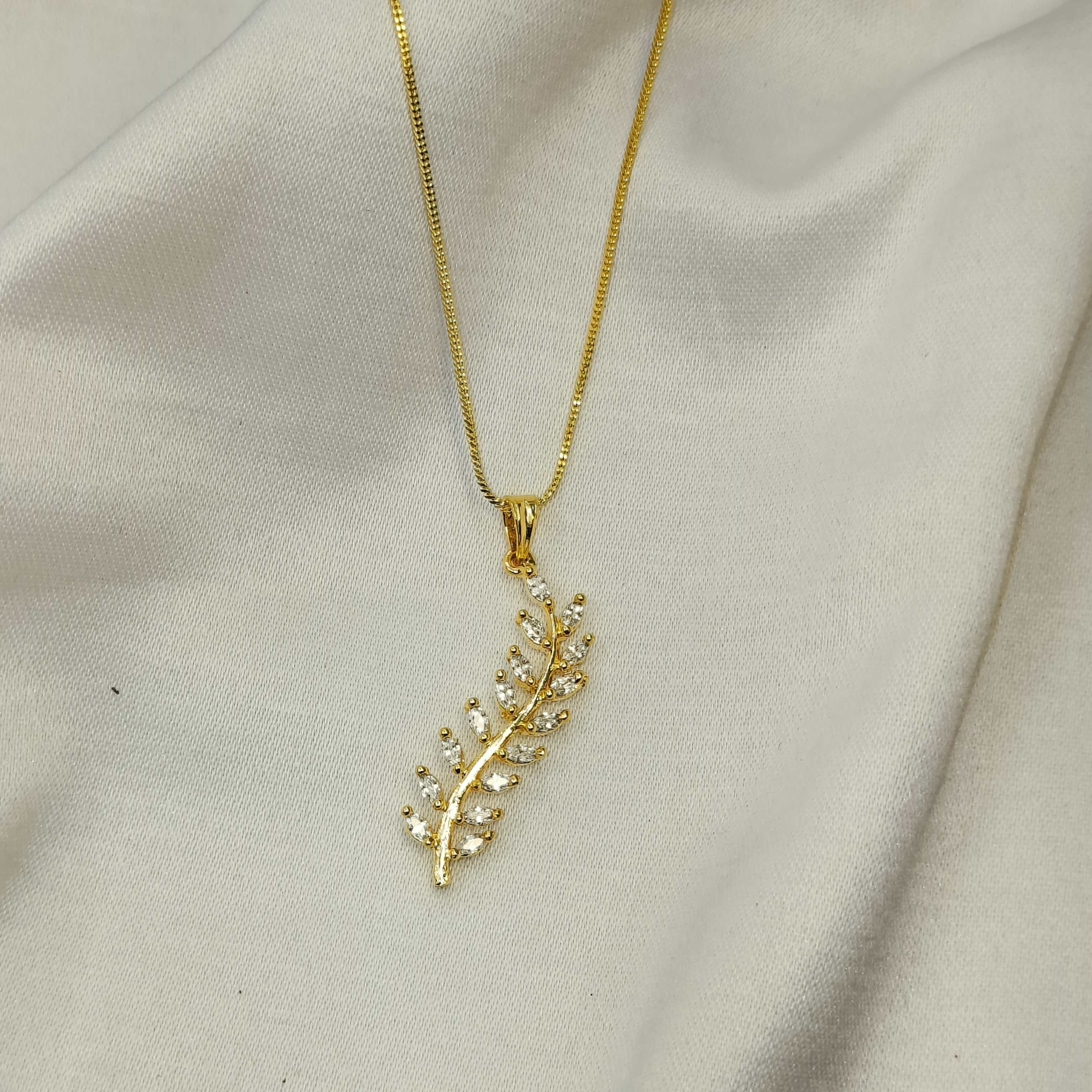 Silverleaf Line Gold Plated Pendant Chain