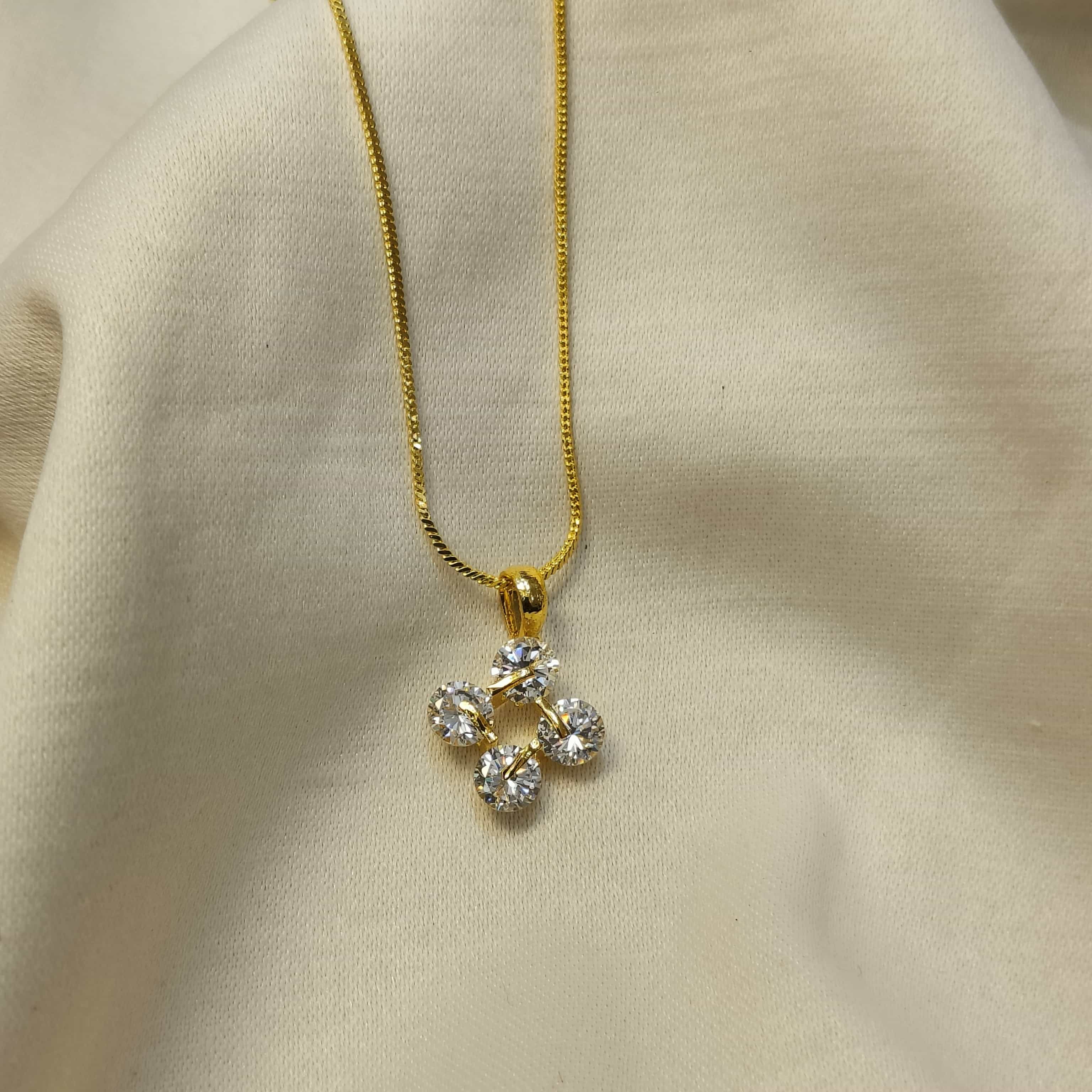 Orbit Bloom Gold Plated Pendant Chain