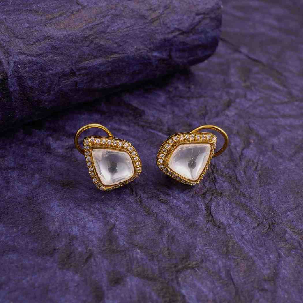 Nimoraa's Royal Spark Triangle Halo Kundan Studs