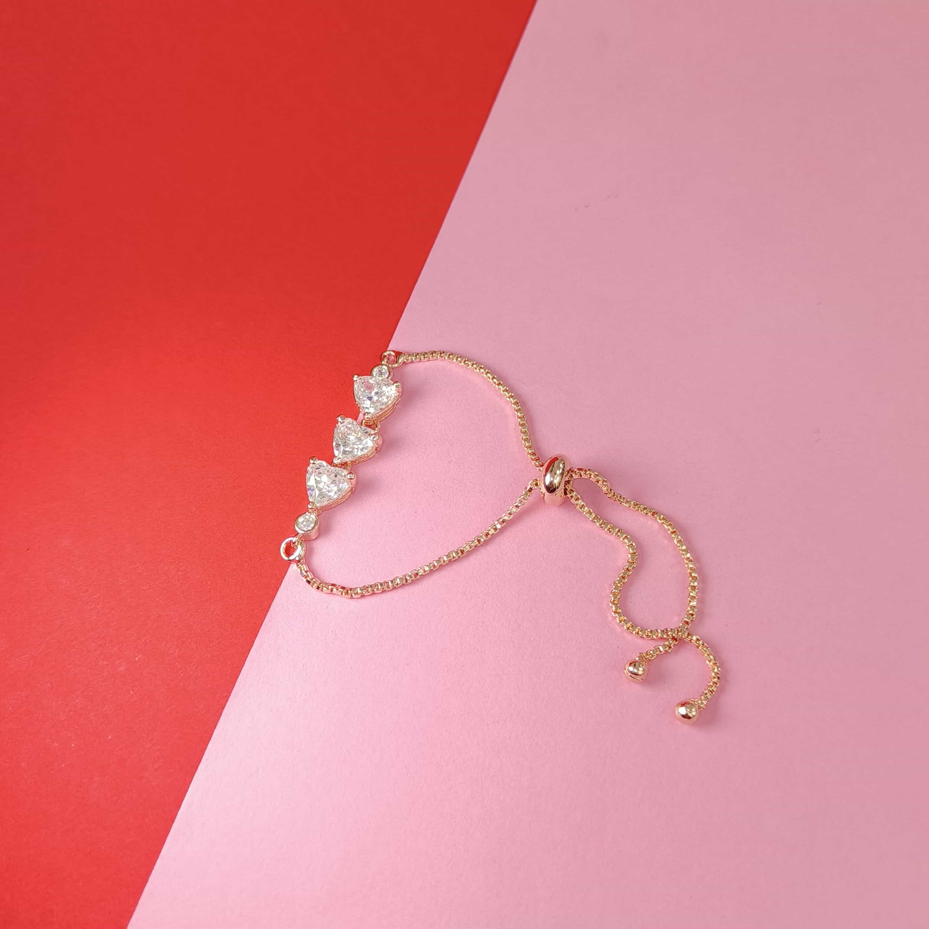 Nimoraa Amora Cupid Trio Flow Bracelet – Rose Gold White